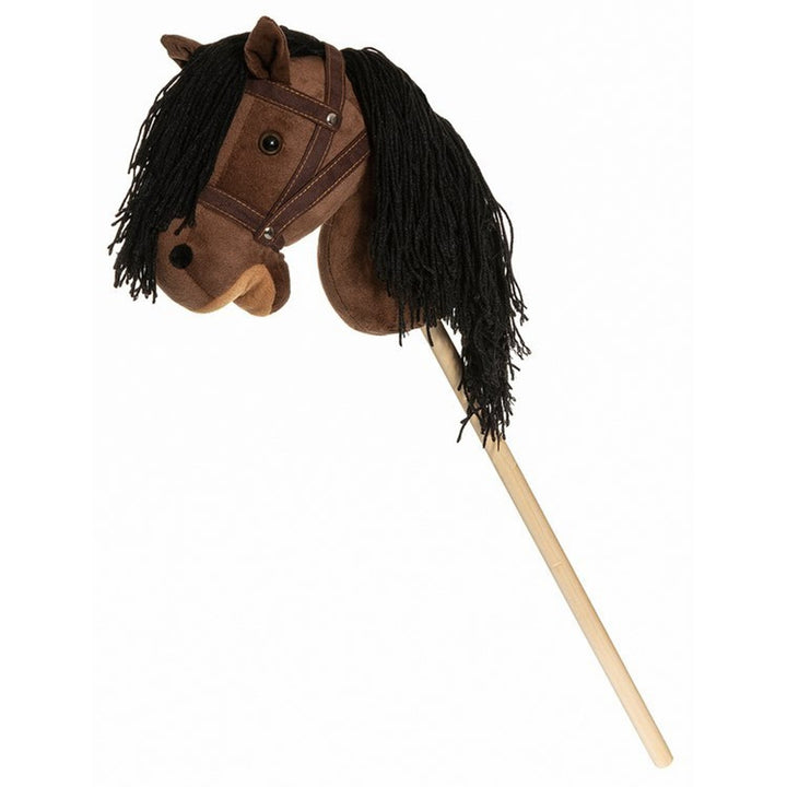 Teddykompaniet plišani konj, drvena štapina, uzde, 80 cm, T-TED-03002