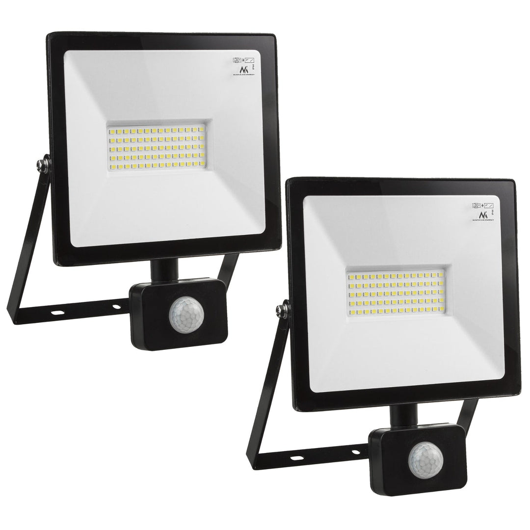 2x LED reflektora s Maclean senzorom pokreta, tanki 50 W, 4000 lm, topla bijela boja (3000 K), IP44, MCE650 WW PIR