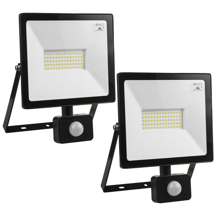 2x LED reflektora s Maclean senzorom pokreta, tanki 50 W, 4000 lm, topla bijela boja (3000 K), IP44, MCE650 WW PIR