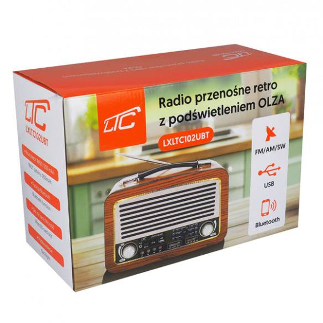 LTC prijenosni radio, teleskopska antena, Bluetooth, FM/AM/SW, Olza Retro