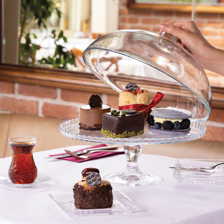 Pasabahce stakleni stalak za tortu s postoljem i kupolom, 32 cm, Patisserie